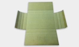 Custom one piece folder featuring air cells to protect the corners